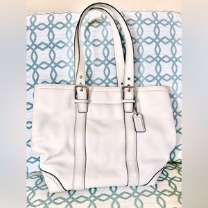 Coach White Zip Tote (Used-Good Condition)